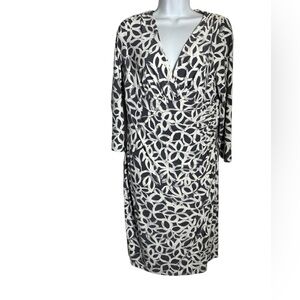 Ralph Lauren dress size 14‎ stunning grey & cream ivory classic dress 🩶🩶